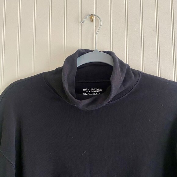 Roundtree & Yorke Men's Black Turtleneck Sweater, Cotton, Size XL. - Picture 2 of 6